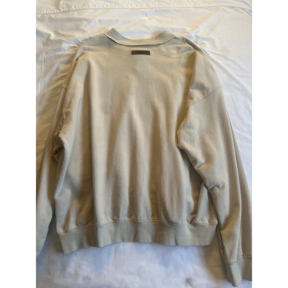 Fear Of God Essentials FOG Classical Polo Oversized Sand Beige Sweatshirt Sz XL - Picture 5 of 16